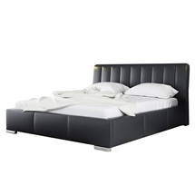 Sort seng med sengegavl 180x200 MILANO