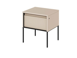 Beige sengebord med LED TREND