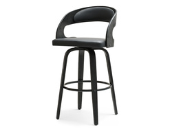 Hocker sort økologisk læder sort ben INDUSTRIAL HOCKER