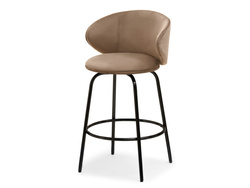 Beige velour hocker sorte ben JESSIE