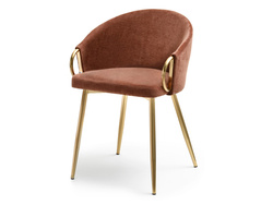 CLARA designerstol med ben i kobber og guld