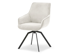 Fløjlsstol beige med sorte ben LAOMI