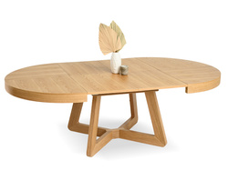 Rundt klapbord i træ 130-230 cm, eg VELORO