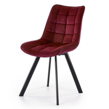 Velour spisestuestol vinrød K332