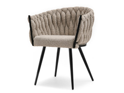 Boucle stol beige sorte ben ROSA