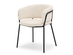 Cremefarvet stol med sorte ben SORIN