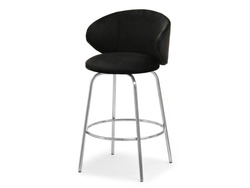 Velour hocker sort krom ben JESSIE
