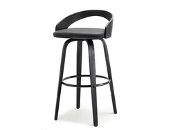 Hocker sort økologisk læder sort ben INDUSTRIAL HOCKER