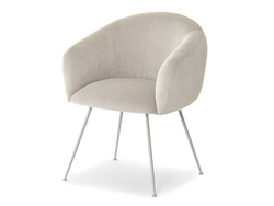 Fløjlsstol beige grå ben MIDO