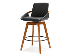 Hocker valnød økologisk læder valnød/sorte ben HOKER