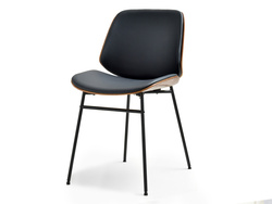 Moderne stol sorte ben sort/valnød JORDI