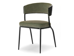 Sort/kakifarvet moderne stol med sorte ben MALIA