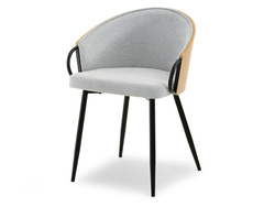 Egetræsstol med grå/sorte ben ELVIRA