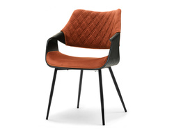 Velourstol sorte ben sort/kobber RENZO