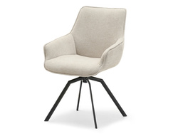 Fløjlsstol beige med sorte ben LAOMI