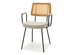 Egetræsstol med beige/sorte ben CECIL