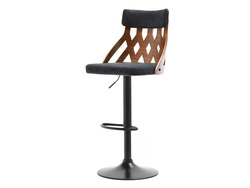 Hocker i sort/valnød med sorte ben Hocker i valnød