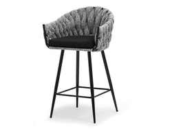 Grå sort bar hocker sort ben PEONIA