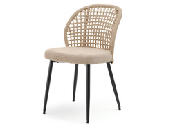 Boucle-stol i beige med sorte MOE-ben