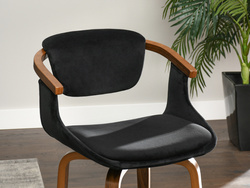 Velourstol med ben i sort valnød MARC