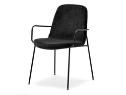 Fløjlsstol sort/sorte ben ULRIK