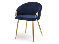CLARA stol marineblå guldben