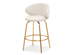 Creme velour hocker gyldne ben JESSIE