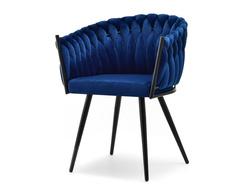 Velourstol marineblå sorte ben ROSA