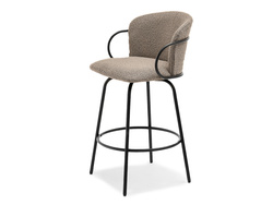 Hocker boucle beige/sorte ben SIMON