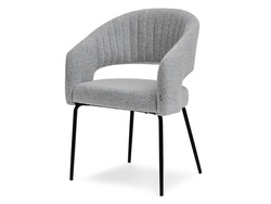 Boucle-stol grå/sorte ben KALI