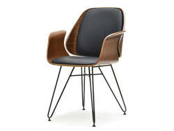 Valnødde-sort stol, sorte ben SILA