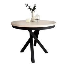 Rundt udtræksbord, diameter 90 cm, sort/kashmir PASCAL