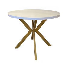 Spisebord med udtræk hvid / guld Edder