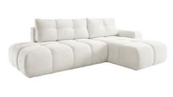 Creme hjørnesofa med sovefunktion højre SOLETTO