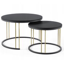 Runde sofabord sort/guld RAGNAR