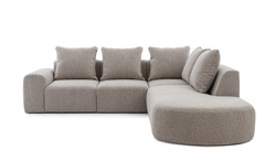 Beige hjørnesofa med chaiselong L højre ARES