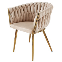 Beige velour stol ROSEMARY GOLD