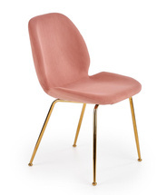 Lyserød velour spisestol K381