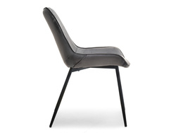 Velourstol med grå, sorte ben ADEL