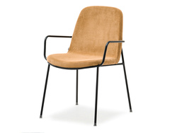 Fløjlsstol med sandfarvede ben ULRIK