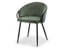CLARA grøn stol med sorte ben