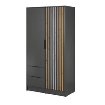 Garderobeskab med hylder grafit Nelly 2D