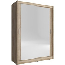 Skydedørsgarderobe 130 cm med dobbelt spejl eg MAI