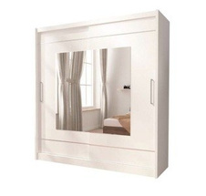 Hvid garderobeskab med spejl 180 cm MAI IX