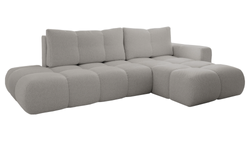 Grå hjørnesofa med sovefunktion højre SOLETTO