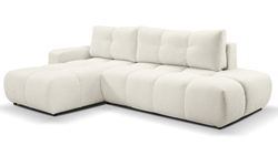 Beige hjørnesofa med sovefunktion venstre SOLETTO