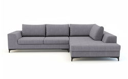 Grå hjørnesovesofa med opbevaring højre BOLOGNA