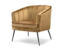 Velourlænestol med guldsorte ben ESTEL