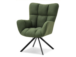 Grøn lænestol med sorte ben KIRA