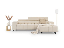 Creme hjørnesofa med sovefunktion højre RAGULIA SMALL